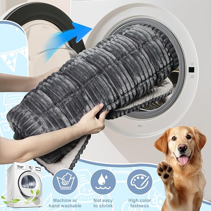 Backseat Dog Bed Mat for Car: 27.6" x 52" Non-Slip Dog Bed for Back Seat - Soft and Comfortable Dogs Blanket - Washable Travel Pet Mat Seat Protector Fit for Back Seat Cover,Grey