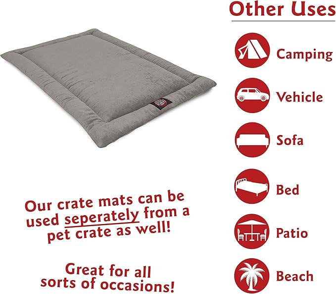 Majestic Pet Orthopedic Memory Foam Dog Crate Mat - Plush Pet Bed Pad for Crates & Kennels | USA Crafted | 36"x23" Villa Vintage