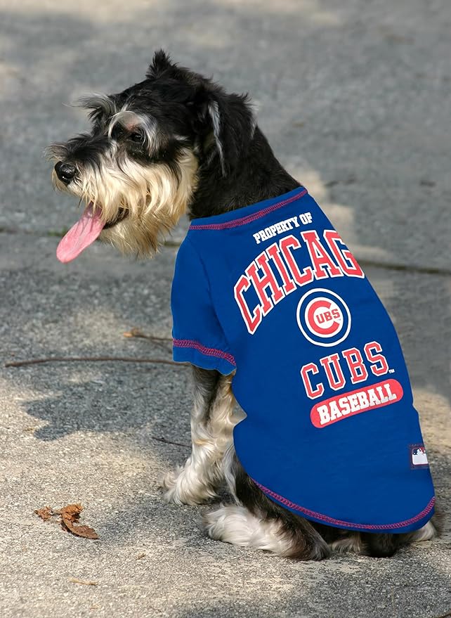 MLB Chicago Cubs Dog T-Shirt, X-Large. - Licensed Shirt for Pets Team Colored with Team Logos. - Premium Stretchable Materials for The Comfort of Your Dog & cat.