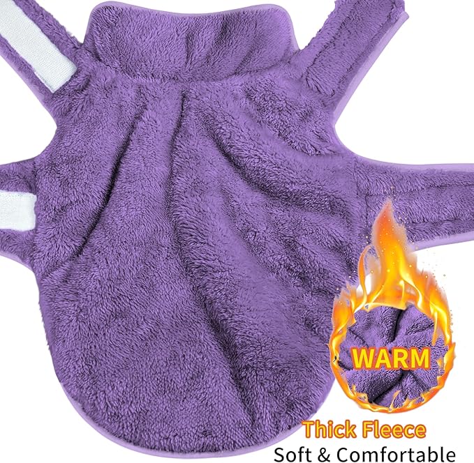 Malier Dog Winter Coat, Reversible Fleece Dog Cold Weather Coats, Windproof Warm Snow Puppy Jacket Vest Pet Clothes for Small Medium Large Dogs (Purple, Large)