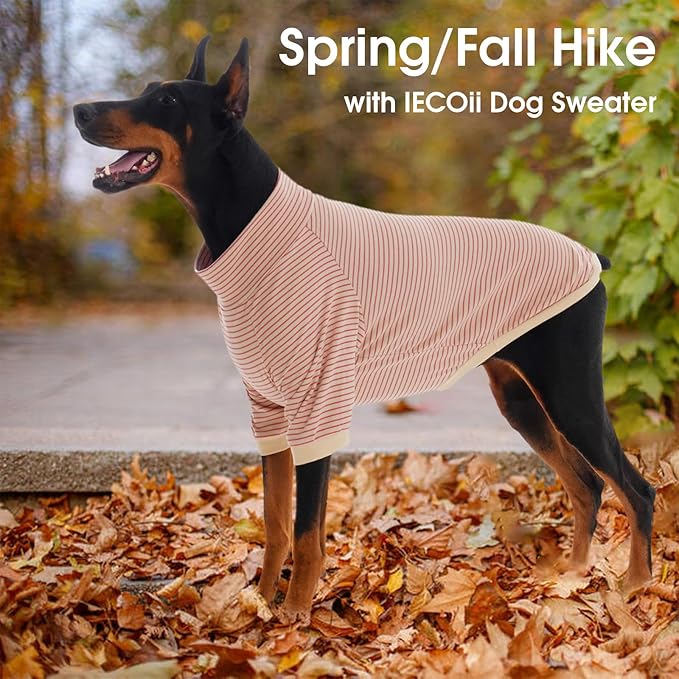 IECOii 2 Pack XXXXL Dog Fleece Sweater for Giant Breed Dogs, Warm Dog Turtleneck with Stretch for Great Dane Sweater, Fall Winter Pullover Dogs Sweatshirt with Sleeve,Outdoor Sweaters for Walking, 4XL