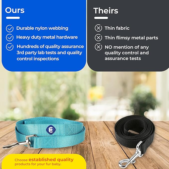 Blueberry Pet Essentials Royal Blue Dog Leash for Small -5' * 5/8" Dogs | Heavy Duty Nylon Lead | Lightweight Puppy & Cat Leash for Walking & Training