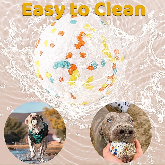 Dog Balls, Indestructible Dog Toy Ball for Aggressive Chewers, Durable High Elasticity Interactive Ball for Training Dog Catch and Fetch, Large Medium Small Dog and Puppies(Orange, 2.5in, 2pcs)
