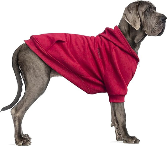 Extra Large Dog Clothes Hoodies Zip Up Sweaters for Big Dogs Labrador Golden Retriever Red 5XL