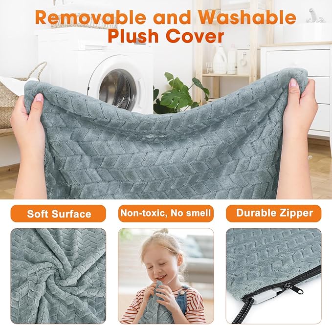GASUR Extra Large Pet Heating Pad for Large Dogs, Waterproof Dog Heating Pad with Timer Temperature Adjustable, Indoor Heated Electric Pet Bed for Cat Dog, Anti-bite Pet Heated Pad, 47''x28'', XLarge