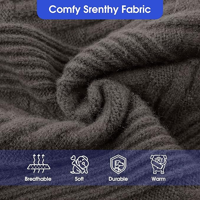 ASENKU Extra-Large Dog Sweater, Dog Sweaters for Extra Large Dogs, Pet Sweatshirt Apparel Turtleneck Pullover Winter for Doberman, Great Dane (Dark Grey, 3XL)