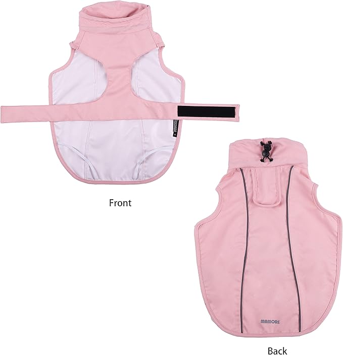 Adjustable Waterproof Dog Raincoat for Dogs,Lightweight Pet Rain Jacket Puppy Clothes with Reflective Strip for Small Medium Large Dogs (Pink, X-Large)