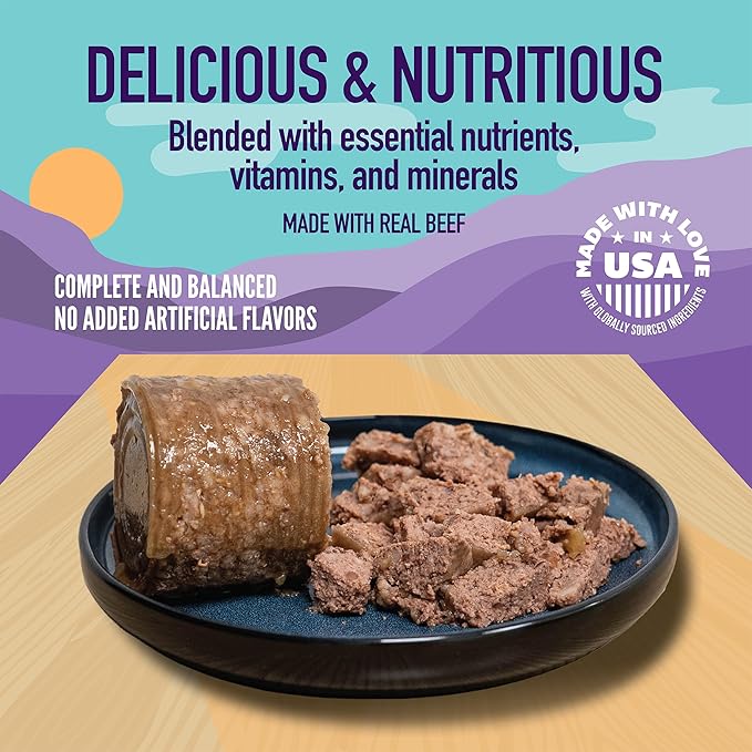 A Strong Heart Wet Dog Food, Chopped Dinner with Beef - 13.2 oz Cans (Pack of 12), Made in The USA with Real Beef