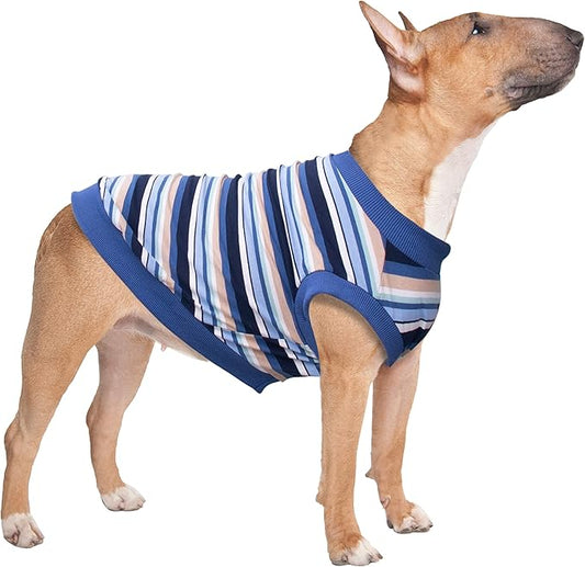 Extra Large Dog T Shirts Clothes Sleeveless Tank Top Vest for Labrador Rottweiler Great Dane, Blue, 2X-Large