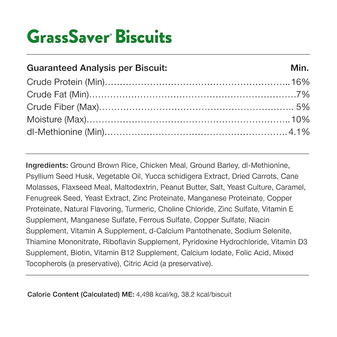 NaturVet GrassSaver|Biscuits for Dogs – Help Keep Grass Green, Rid Your Lawn of Yellow Patches Caused by Dog Urine| No More Yellow Spots| DL-Methionine Peanut Butter Flavor – 11 oz
