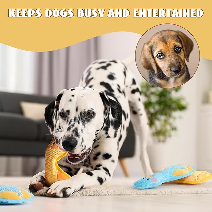 Duck Squeaky Dog Toy, New 2025 Indestructible Dog Toy for Aggressive Chewers, Stuffed Toy with Two Tough Layers, Interactive Tug Training to Keep Them Busy, Blue