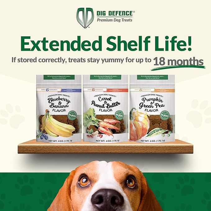 Dig Defence Premium Dog Treats Variety Pack - Gourmet Healthy Dog Treats, All-Natural Training Treats for Large, Medium & Small Dogs, 6-Pack