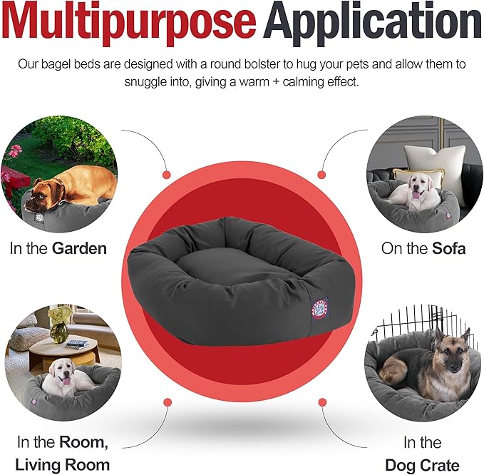 Majestic Pet 24 inch Gray Bagel Dog Bed Products