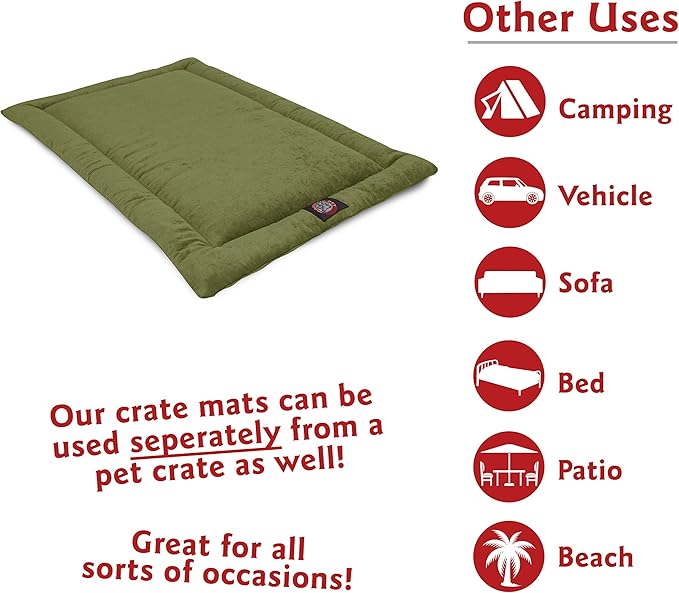 Majestic Pet Orthopedic Memory Foam Dog Crate Mat - Plush Pet Bed Pad for Crates & Kennels | USA Crafted | 36"x23" Villa Fern
