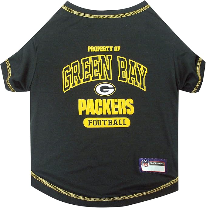 NFL Green Bay Packers Dog T-shirt Medium. - Licensed Shirt for Pets Team Colored with Team Logos- Premium Stretchable Materials for the comfort of your Dog & Cat