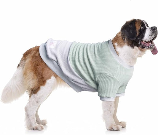 Extra Large Dog Sweaters Warm Clothes Pullover Sweatshirts for Labrador Rottweiler Great Dane, Green Grey, 7X-Large