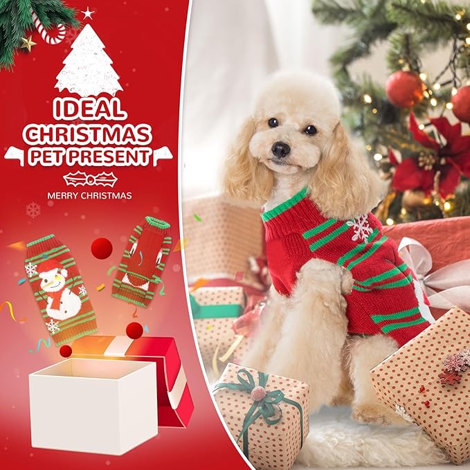 PETCARE Red Snowman Dog Sweater Christmas Dog Sweaters Vest Ugly Snow Xmas Puppy Costume Pet Holiday New Year Fall Winter Clothes for Small Medium Large Dogs Cats Pullover Sweaters Outfits,X-Small