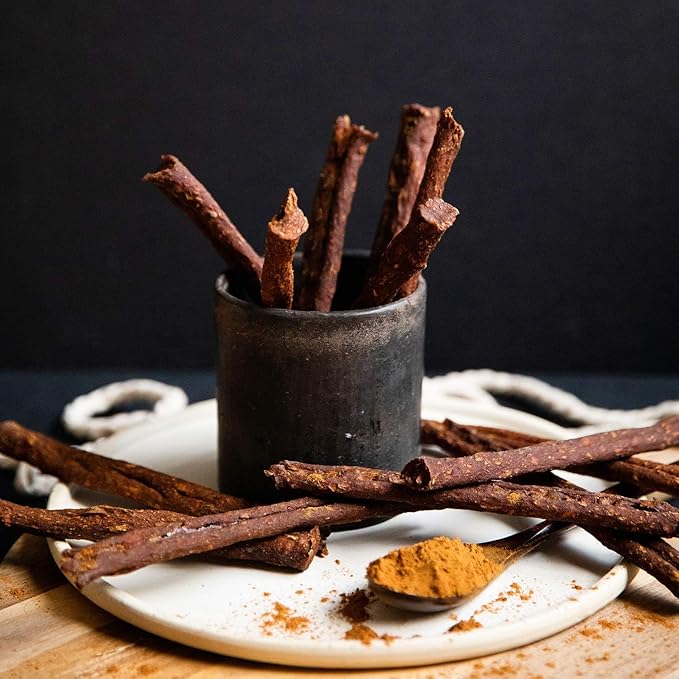 USA Sweet Potato Dog Treats - Grain Free, Cinnamon Pumpkin Crunchy Sticks are Great Tasting, Promote Positive Dog Gut Health with Natural Anti-Diarrhea Properties, no Preservatives Added