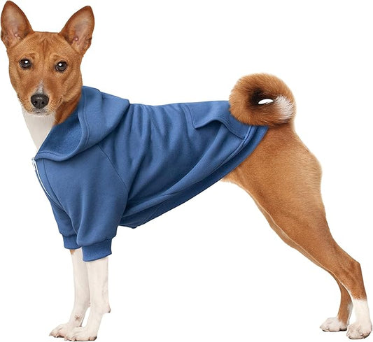 Extra Large Dog Clothes Hoodies Zip Up Sweaters for Big Dogs Labrador Border Collie Puppy Blue XL