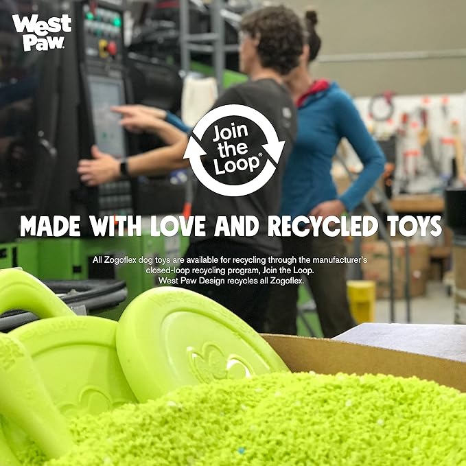 WEST PAW Zogoflex Hurley Dog Bone Chew Toy – Floatable Pet Toys for Aggressive Chewers, Catch, Fetch – Bright-Colored Bones for Dogs – Recyclable, Dishwasher-Safe, Non-Toxic, X-Small, Granny Smith