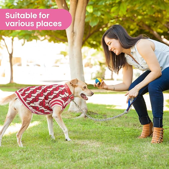 Pet Sweaters for Dogs Boys and Girls, Dynamic Letter Patterned Dog Sweater,Dog Cardigan,Pet Clothes,Pet Knitted Clothing,Fit for Different Seasons and Kinds of Dogs (Pink L)