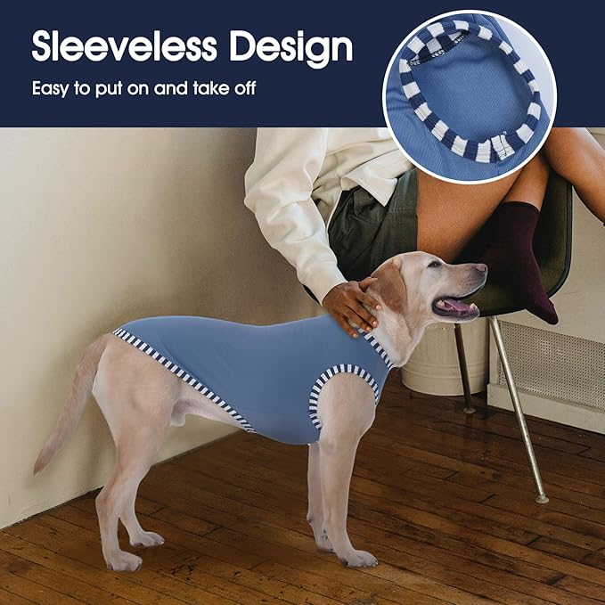 IECOii 2Pack Dog T-Shirts for Large Dogs | Breathable & Lightweight Fabric, Easy-On Design for Doberman, Machine Washable, Grey+Blue, 4XL
