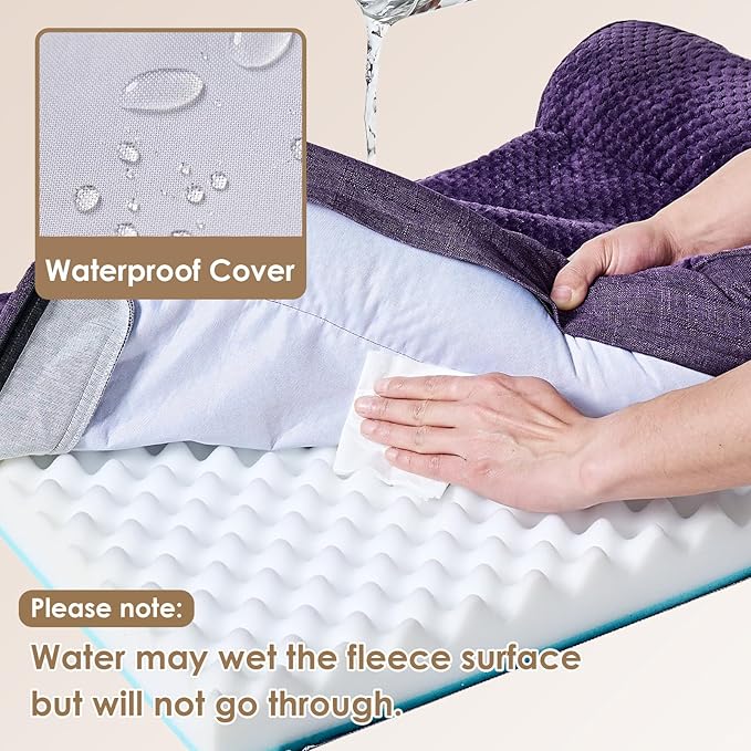 EHEYCIGA Memory Foam Dog Bed Large Sized Dogs, Pet Bed for Large Dog for Crate with Waterproof Liner, Pet Couch Bed Orthopedic with Washable Removable Cover, 35x23x6 Inches, Purple