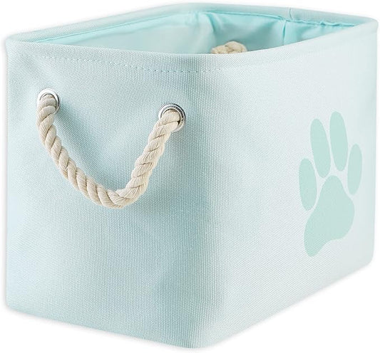 Bone Dry Pet Storage Collection Collapsible Bin, Small Rectangle, Aqua