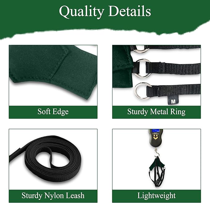 A1HC Escape Proof Cat Harness and Leash - Soft Adjustable Vest, Comfortable Mesh and Long Strips with Air Tag Pocket, Easy Control, Safe Walking Harness for Cats & Kittens - Dark Green (Small)