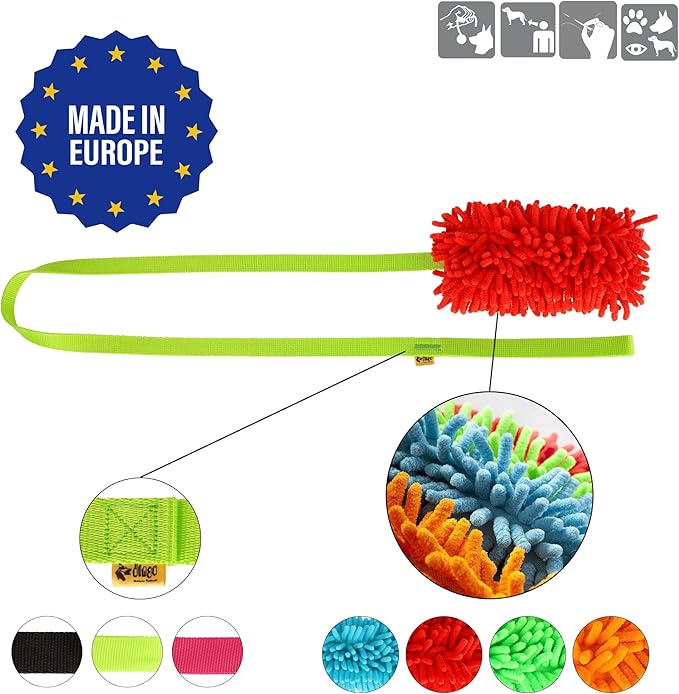 Dingo Dog Tug of War Toy - Outdoor Dog Toy with Long Lead for Training, Shaggy Dog Toy, Soft Nubby-Textured, Noodle Plush with, Motivation and Fun 15577, Assorted Colors