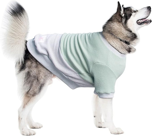 Extra Large Dog Sweaters Warm Clothes Pullover Sweatshirts for Labrador Rottweiler Great Dane, Green Grey, 6X-Large