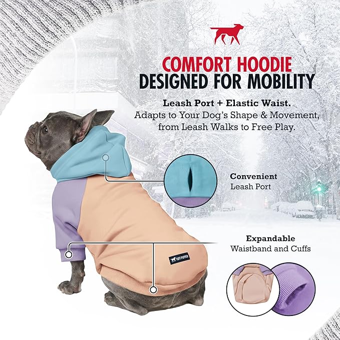 Tuff Pupper Dog Hoodie | Premium Quality 100% Organic Cotton | Ultra Soft Interior for Superior Comfort | Elastic Cuffs & Drawstring for Warmth | Stretch Fit Suitable for All Breeds (Pastel, XL)