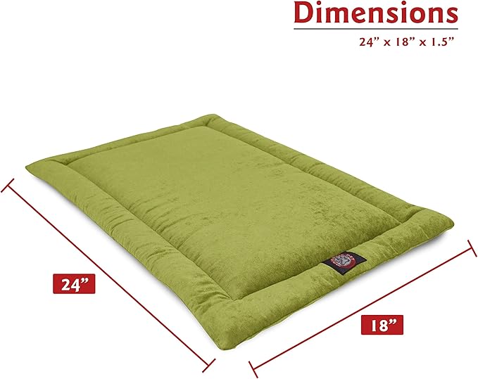 Majestic Pet Orthopedic Memory Foam Dog Crate Mat - Plush Pet Bed Pad for Crates & Kennels | USA Crafted | 24"x18" Villa Apple