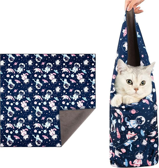 27.6" Cat Grooming Wrap, Cat Wrap for Cutting Nails, Anti-Scratch, Anti-Escape Calming Packaging, Cat Swaddle Wrap, X-Large