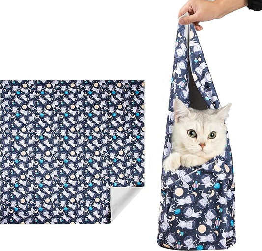 21.7'' Cat Wrap for Cutting Nails, Cat Restraint for Nail Clipping, Cat Swaddle Wrap for Adult Cats, Cat Burrito Wrap Can Be Applied to Cat Nail Trimming, Large, Within 6lbs