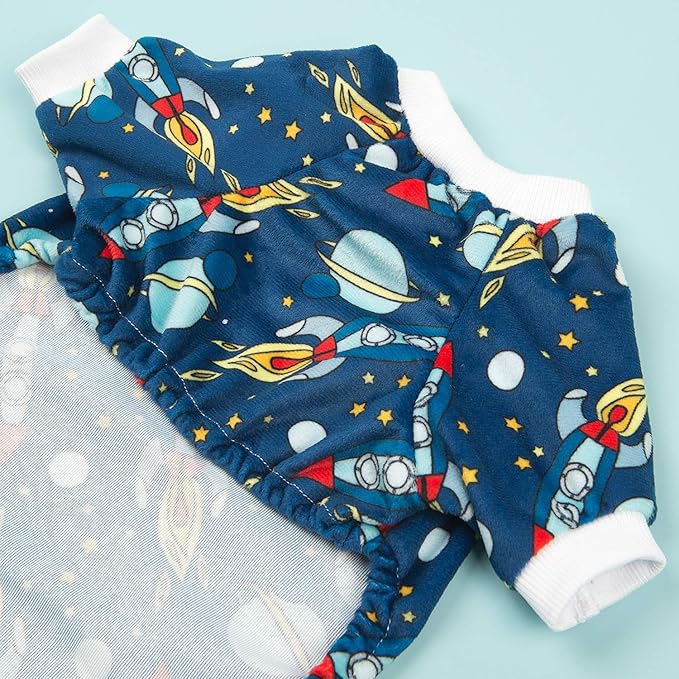 CuteBone Small Dogs Outfit Soft Puppy Onesies Pjs Dog Pajamas Pet Coat Cat Apparel Comfy Doggie Jumpsuit Bodysuit for All Seasons P16L