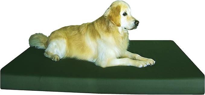 Dogbed4less Orthopedic Gel Infused Memory Foam Pet Bed for Large Dogs, Waterproof Liner with Durable Canvas + Brown Microsude Antislip Covers, 55X37X4 Inches, Fits 54X37 Crate.