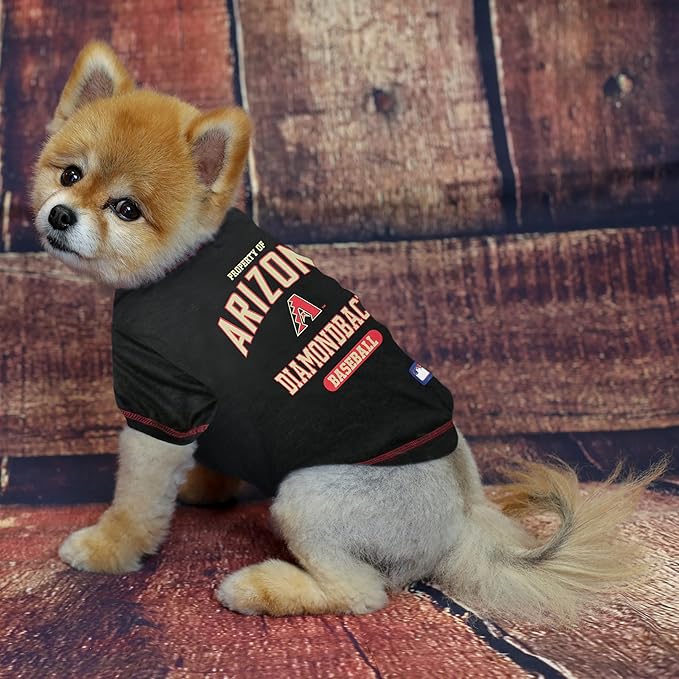 MLB Arizona Diamondbacks Dog T-Shirt, Medium. - Licensed Shirt for Pets Team Colored with Team Logos. - Premium Stretchable Materials for The Comfort of Your Dog & cat.