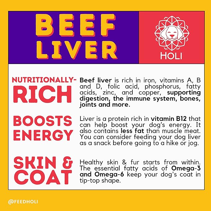 HOLI Beef Liver Powder Dog Food Topper - Single Ingredient, Human-Grade - Freeze Dried Dog Food Flavor Enhancer for Picky Dogs – Grain Free – 100% All Natural - 2oz