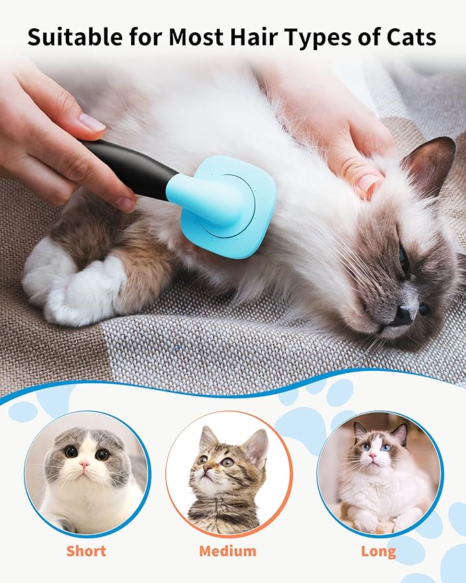 Glendan Dog & Cat Grooming Brush - Slicker Shedding Tool (Blue)