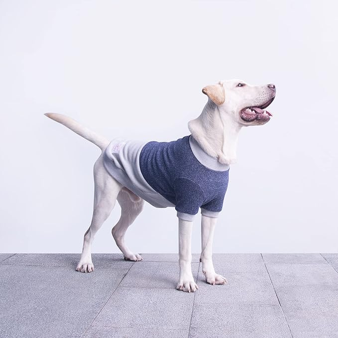 Extra Large Dog Sweaters Warm Clothes Pullover Sweatshirts for Labrador Rottweiler Great Dane, Blue Grey, 5X-Large