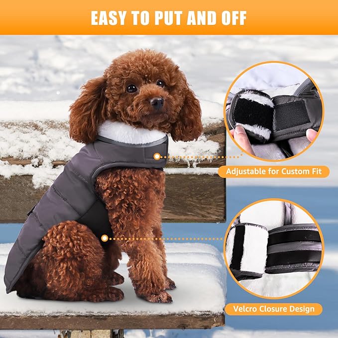 iBuddy Dog Winter Coats with Fleece Vest,Waterproof Warm Dog Snow Jacket Windproof, Reflective Adjustable Pet Dogs Cold Winter Coat for Dogs Girl Boy