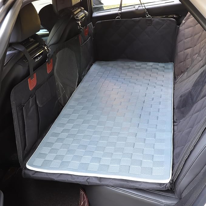Manificent Non-Slip Pet Bed Mat for Back Seat Extender, Hair Resistant Dog Blanket for Hard Bottom Dog Car Seat Cover, Anti Slip Pet Linner Backseat Cover Deep Gray