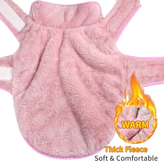 Malier Dog Winter Coat, Reversible Fleece Dog Cold Weather Coats, Windproof Warm Snow Puppy Jacket Vest Pet Clothes for Small Medium Large Dogs (Pink, Large)