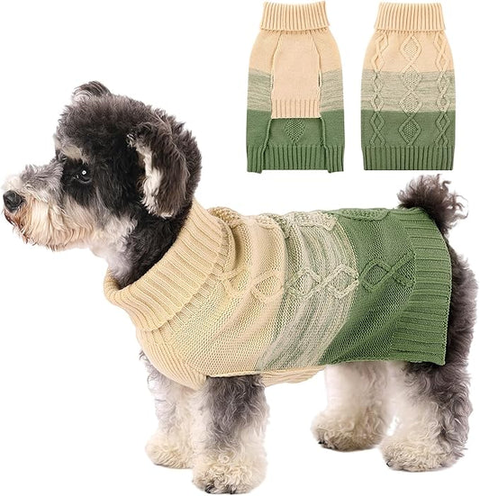 ASENKU Warm Dog Sweater for Small Medium Dogs,Pet Sweaters for Fall Winter Dog Clothing,Thicked Pullover Puppy Cat Turtleneck Sweater for Doggie Chihuahua Clothing