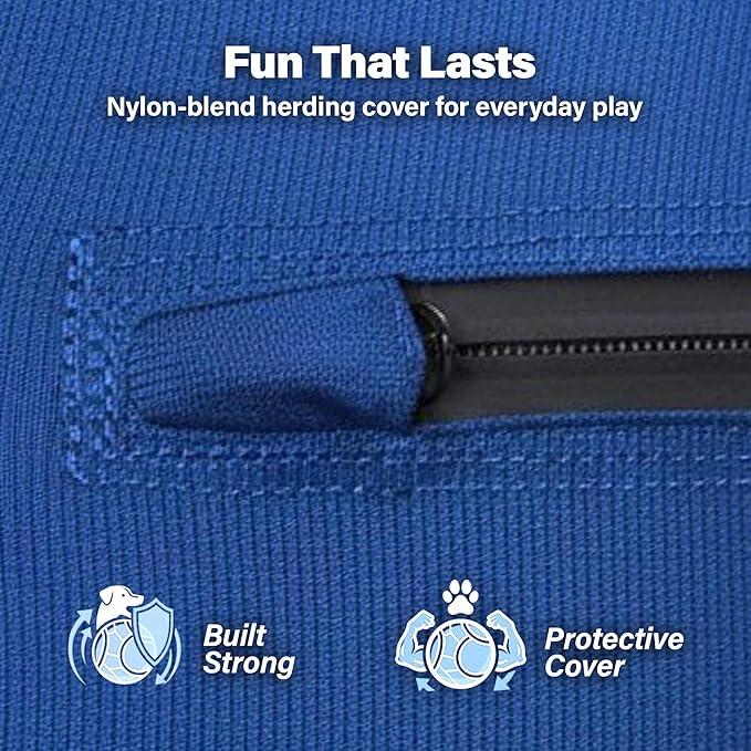 Race&Herd 30" Original XXL Herding Ball for Dogs - Giant Herding Dog Ball Australian Shepherds, Herding Toys, Dog Training Toy for Large Breeds, Dog Toy for Outdoor Play (for Large Dogs/Horses, Blue)