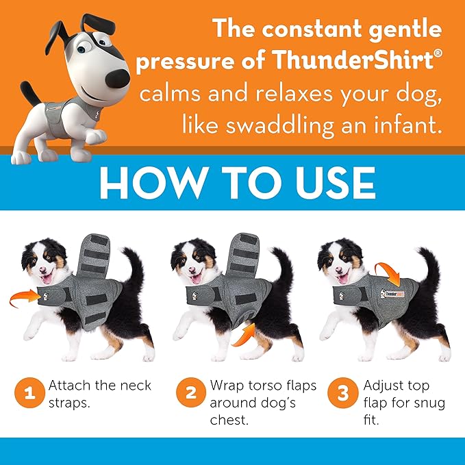 ThunderShirt for Dogs, Small, Blue Polo - Dog Anxiety Relief Calming Vest