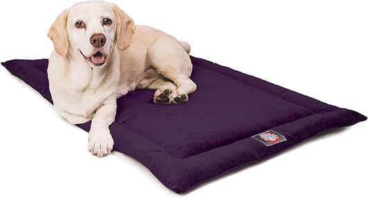Majestic Pet Dog Crate Mat - Machine Washable Soft Plush Pet Bed Pad for Crates & Kennels USA Crafted 24"x18" Villa Aubergine