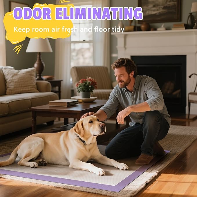 Lavender Scented Super Absorbent & Leak-Proof Puppy Pads, 30"x36" Odor Control Pet Training Dog Pee Pads, Thicken Quick Dry Pee Pads, Potty Training Pads for Dogs Cats 150Counts