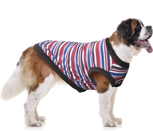 Extra Large Dog T Shirts Clothes Sleeveless Tank Top Vest for Labrador Rottweiler Great Dane, Red, 9X-Large